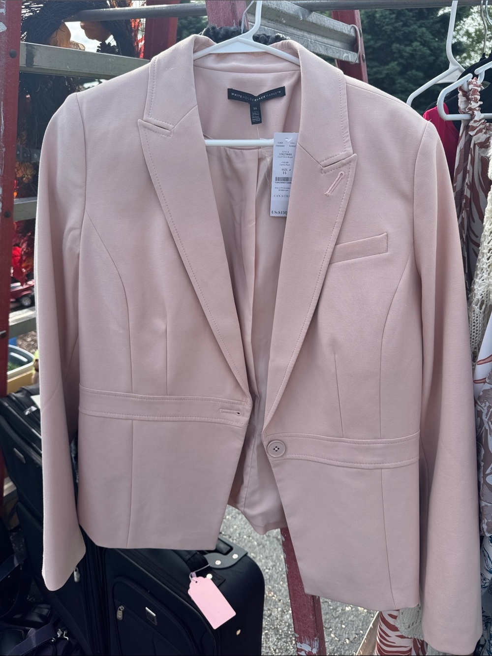 White House Black Market Blush Pink Tailored Blazer